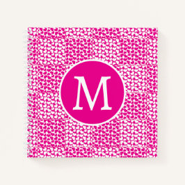 Cuaderno Amor controlado en monograma magenta y blanco