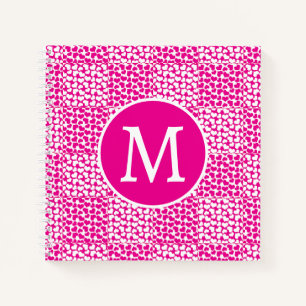 Cuaderno Amor controlado en monograma magenta y blanco
