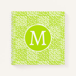 Cuaderno Amor controlado en monograma verde animado y blanc