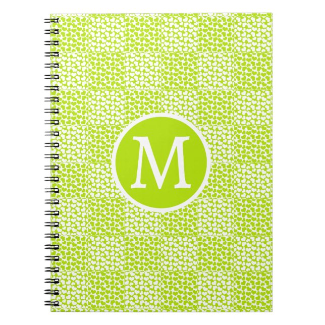 Cuaderno Amor controlado en monograma verde animado y blanc (Frente)