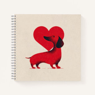 Cuaderno Amor de Dachshund – Diseño de Corazón de Perro Ado