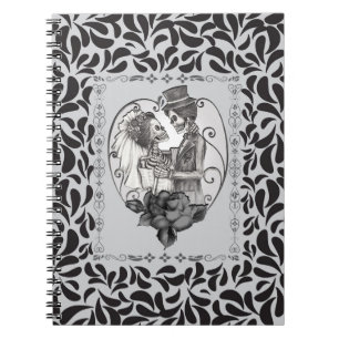 Cuaderno Amor de Esqueleto Pareja de Baile de Boda
