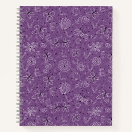 Cuaderno AMOR de mariposa violeta malva - patrón sin fisura