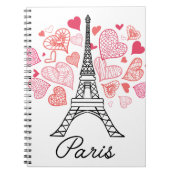 Cuaderno Amor París con la torre Eiffel en modelo del 