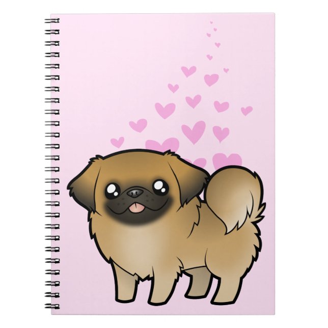 Cuaderno Amor de Pekingese (perrito cortado) (Frente)