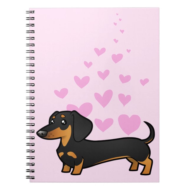 Cuaderno Amor del Dachshund (capa lisa) (Frente)