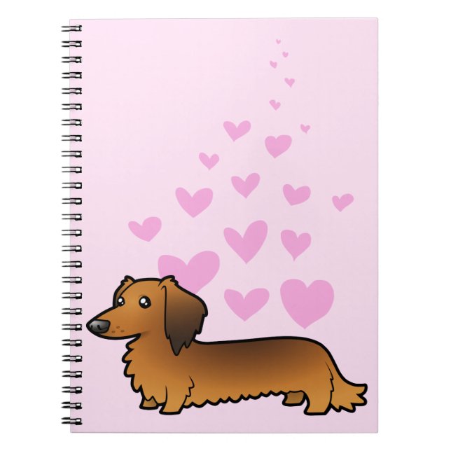 Cuaderno Amor del Dachshund (de pelo largo) (Frente)