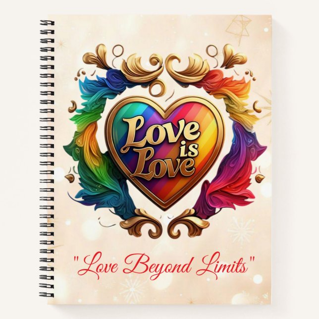Cuaderno "Amor dorado sin límites" (Anverso)