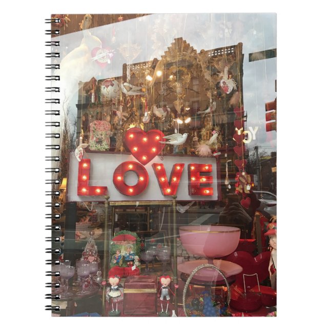 Cuaderno AMOR El día de San Valentín NYC Almacenar Ventana  (Frente)
