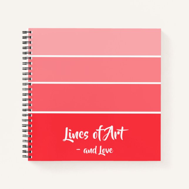 Cuaderno Amor en el aire - Rojo a Rosa - Portátil gradiente (Anverso)