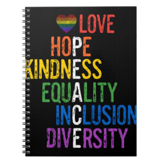 Cuaderno Amor Esperanza Amabilidad Igualdad Inclusión Diver