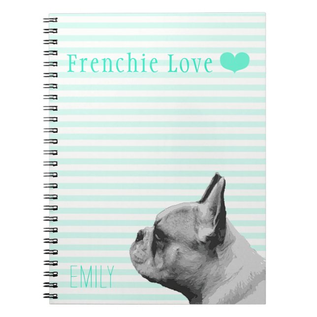 Cuaderno Amor francés | Aqua personalizada (Frente)