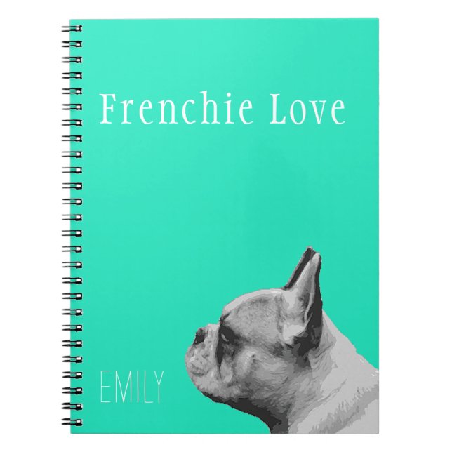 Cuaderno Amor francés | Aqua personalizada (Frente)