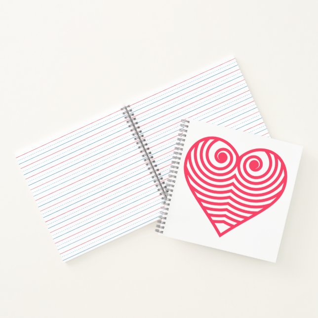 Cuaderno Amor Hipnótico – Corazón Contorneado Rojo Minimali (Interior)