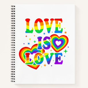 Cuaderno Amor LGBTQ es Amor Orgullo Gay Bandera del Arcoíri