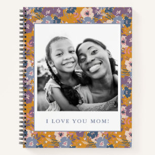 Cuaderno Amor Mamá Floral Foto Día de la Madre Escritura