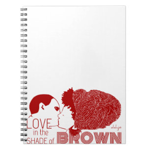 CUADERNO AMOR MARRÓN EN ROJO