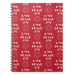 Cuaderno Amor minimalista rojo y blanco, paz, alegría