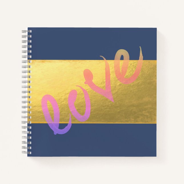 Cuaderno Amor Moderno Femenino en Oro (Anverso)