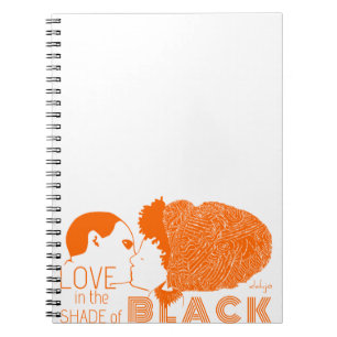 CUADERNO AMOR NEGRO EN NARANJA