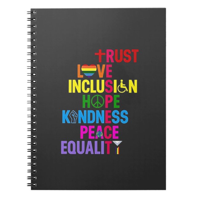 Cuaderno Amor Paz Igualdad Amor Inclusión Esperanza (Frente)