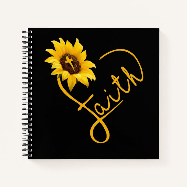 Cuaderno Amor por Dios | Sunflowers Love Heart Faith (Anverso)
