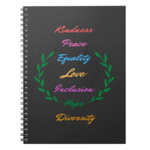 Cuaderno Amor por la Paz Igualdad Inclusión Esperanza Dive