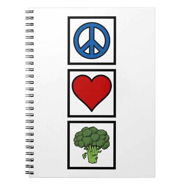 Cuaderno Amor por la paz y unión espiral de brócoli (Frente)