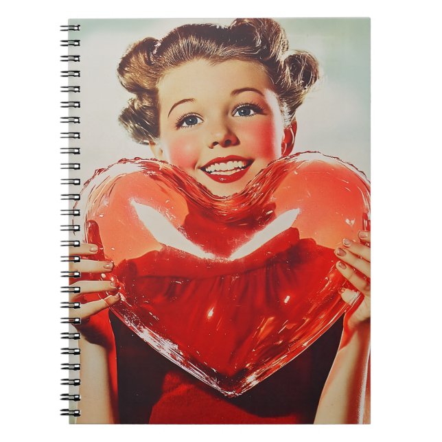 Cuaderno Amor retro: Brillo cardíaco de los años 50 (Frente)