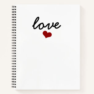 Cuaderno amor rojo corazón valentina