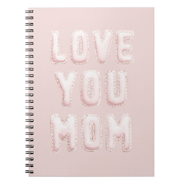 Cuaderno Amor Rosa Te Quiero Mamá Día de la Madre (Frente)