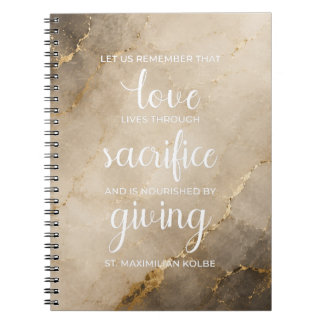 Cuaderno Amor Sacrificio Donación de San Maximiliano Kolbe