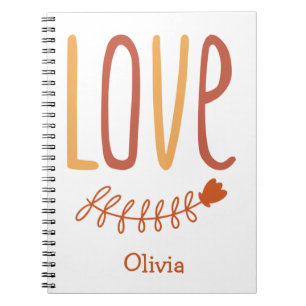 Cuaderno Amor Tipografía Boho Diseño Colores Nombre moderno