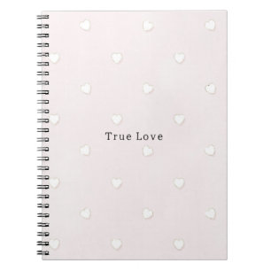 Cuaderno Amor Verdadero Romántico Corazones Blancos Rosados