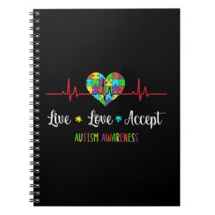 Cuaderno Amor vivo Acepta Autismo Conciencia Mamá, Muestra 