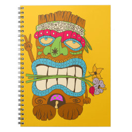 Cuaderno Amor y paz, hippie tiki, divertido