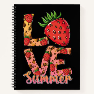 Cuaderno Amor y verano   Rosa y marrón   Fresca fresa
