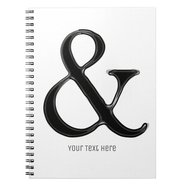 Cuaderno Ampersor blanco y negro y Moda moderna personaliza (Frente)