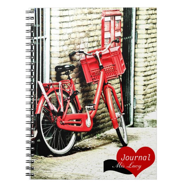 Cuaderno Amsterdam, bicicleta roja (portátil) (Frente)