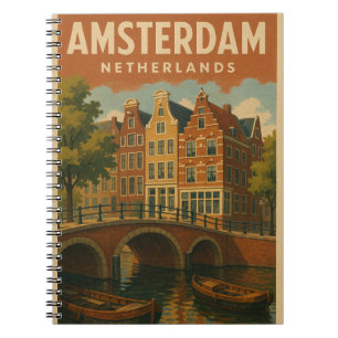 Cuaderno Amsterdam Países Bajos Vintage Canal View