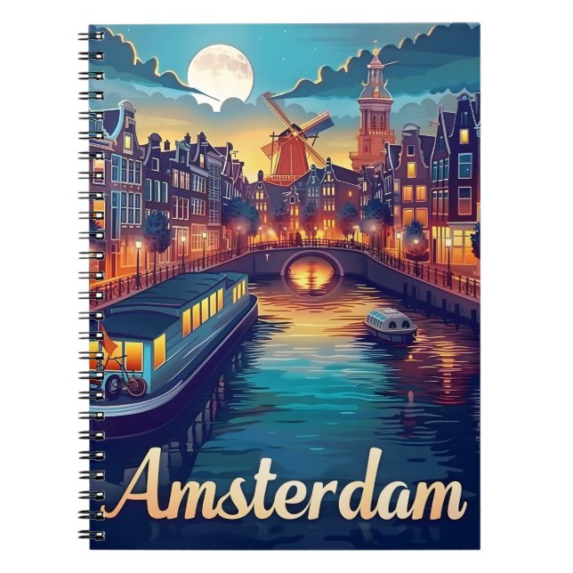 Cuaderno Ámsterdam por noche (Frente)