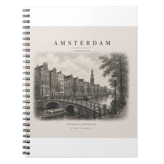 Cuaderno Amsterdam | Vintage Travel City Design (Frente)