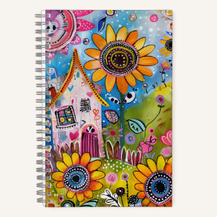 Cuaderno *~* AN1 Fantasía Floral Caprichoso Feliz Colorid