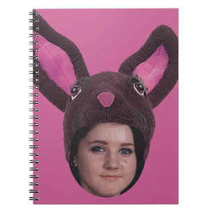 Cuaderno Añada sus oídos del conejito del rosa de la foto