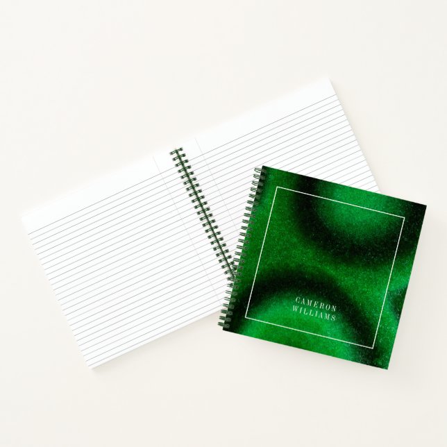 Cuaderno Añade tu nombre | Malaquita circular verde (Interior)