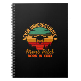 Cuaderno Añadir año, cambiar texto, nunca subestimar drones