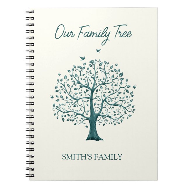 Cuaderno Añadir el nombre Nuestro diseño de árbol de famili (Frente)