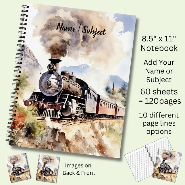Cuaderno Añadir nombre / Asunto Tren de vapor marrón (Subido por el creador)