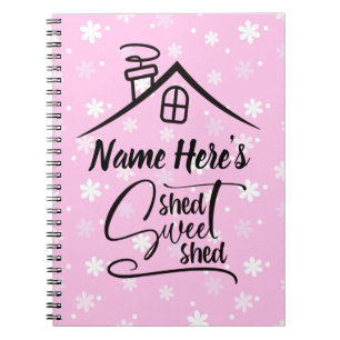 Cuaderno Añadir nombre Shed Sweet Shed Pink White Floral