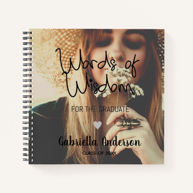 Cuaderno Añadir palabras fotográficas de Wisdom Graduate Jo (Anverso)